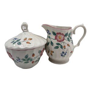 Briar Rose Churchill Creamer Sugar Staffordshire England
